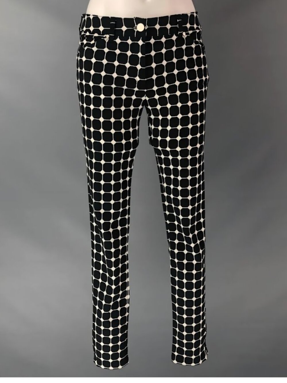 Balenciaga Paris Black & White Geometric Print Pants Trousers Women’s Size S